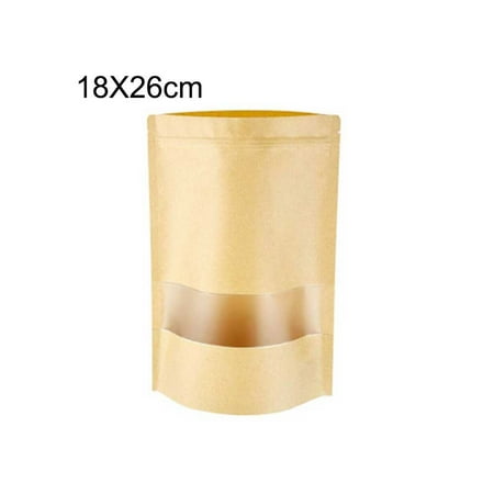 

Yannee 100 Pcs Heat Seal White Paper Stand Up Pouch Food Grade Bags