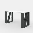 thumbnail image 6 of Ada Home Decor Minimalist Home Office Computer Desk Workstation with 2 Shelves 8-Cube Bookcase, White/Anthracite, 6 of 7