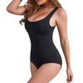 thumbnail image 1 of Women Yoga Rompers Workout Ribbed Square Neck Sleeveless Sport Romper Sports Jumpsuit, 1 of 6