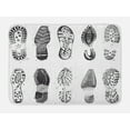thumbnail image 1 of Grunge Bath Mat, Set of Various Shoe Tracks Human Foot Damaged Murky Artisan Walking Action Image, Non-Slip Plush Mat Bathroom Kitchen Laundry Room Decor, 29.5 X 17.5 Inches, Grey and White, Ambesonne, 1 of 2