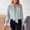Grey, variant on Women's Bow Tie Neck Long Sleeve Dressy Elegant Office Work Blouse Shirt Tops Black