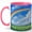 Pink, variant on Rainbow Meadow 11oz Ceramic Mug, Bright Sky Landscape Design