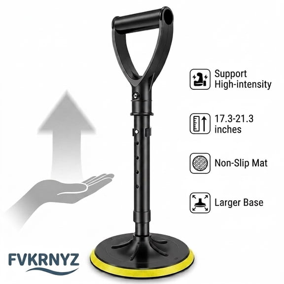FVKRNYZ Mobility Aids Tool for Elderly Height Adjustable Stand Assist Aid to Help Get up from Floor Metal Standup Helper Elderly Stand Assist Devices Tool with 6inch Base for Seniors,Black