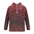 thumbnail image 4 of Men’s Hooded Sweatshirt Long Sleeve Pullover with Adjustable Drawstring and Abstract Glitter Pattern for Casual Wear Deep Red 2XL, 4 of 4