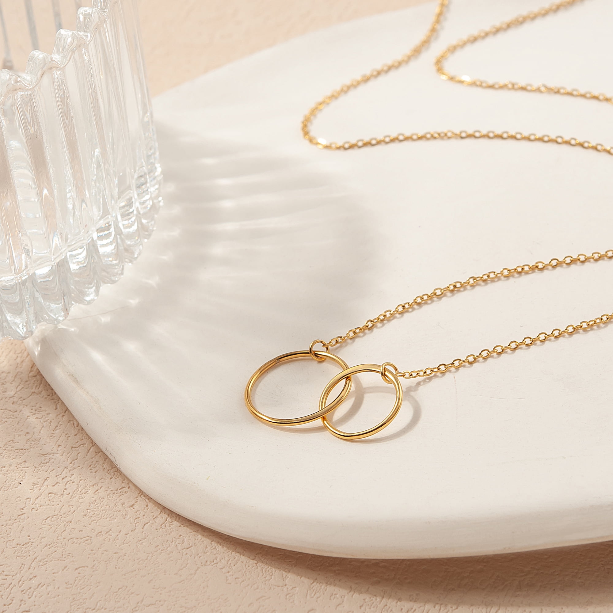 Women's 60th Birthday Purple Card and Silver Infinity Ring Necklace Jewelry Gift Set