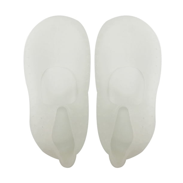 EeaseMX Calcetines de silicona con gel hidratante para pies, transpirables y antigrietas, para pies y talones secos y agrietados, talla L (blancos)