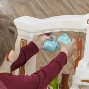 Step2 Lifestyle Custom Brown and White Kitchen includes 20 Piece Plastic Kitchen Playset