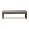 thumbnail image 2 of Baxton Studio Caramay Modern and Contemporary Grey Fabric Upholstered Walnut Brown Finished Wood Bench, 2 of 7