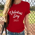 thumbnail image 4 of Penkiiy T-Shirts de la Saint-Valentin pour Femmes, T-Shirts Graphiques Imprimés, Mignons T-Shirts avec Cœur d'Amour, Manches Courtes Décontractées, Rouge, 4 of 7