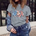 thumbnail image 2 of Dyegold Summer Tops for Women 2023, Short Sleeve Basic Shirts Tee Plus Size Blouses for Women Loose Comfy USA Letter Print Patriotic Round Neck ​Tunic Tops, 2 of 6