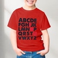 thumbnail image 2 of T-shirts Filles Été Imprimé Lettre Col Rond Manches Courtes T-Shirt Décontracté Hauts Filles Rouge 10-11 Ans, 2 of 4