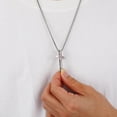 thumbnail image 4 of APSVO Silver Cross Necklace for Men Baseball Pendant Chain Stuff Accessories Items Catholic Religious Christian Birthday Fathers Day Jewelry Gifts Dad Husband Son Boyfriend Teen, 4 of 6