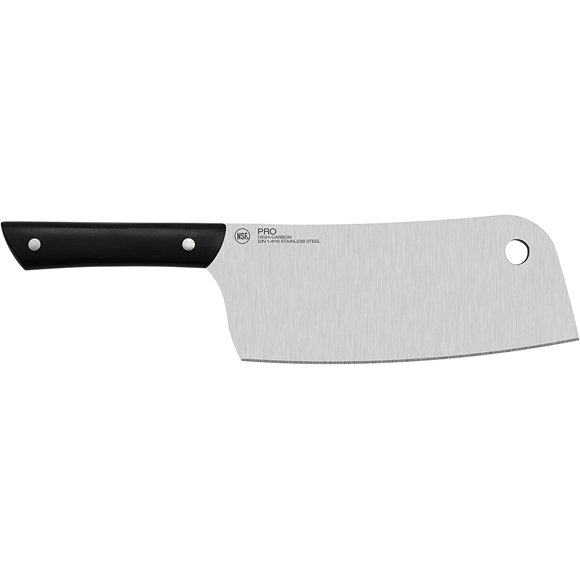 Kai PRO 7" Cleaver, Hand Sharpened Meat Knife, German DIN1.14116 Stainless Steel Blade, Full-Tang POM Handle, NSF Certified, Japanese Cleaver for Processing Large Cuts of Meat