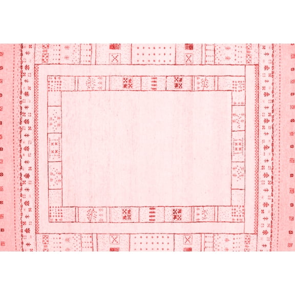 Ahgly Company Indoor Rectangle Solid Red Modern Area Rugs, 5' x 7'