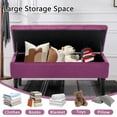 thumbnail image 2 of Foredo Traditional Upholstered Storage Ottoman Bench, Button Tufted Ottoman with Storage,Velvet Storage Bench for Bedroom, Entryway, Living room, Purple, 2 of 7