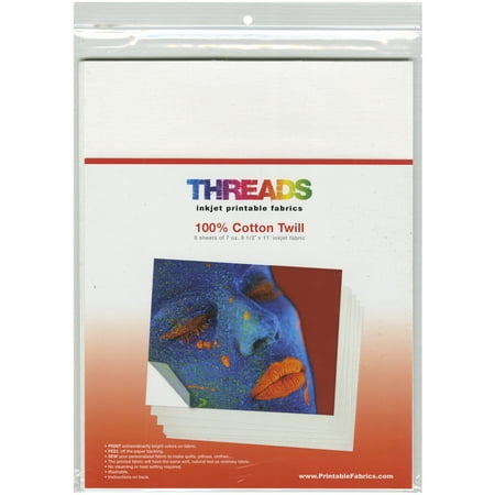 fabric inkjet pkg twill x11 sheets cotton printable threads