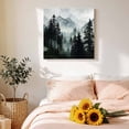 thumbnail image 2 of Canvas Wall Art, Black Forest Framed Canvas Prints for Living Room Bathroom, Nature Foggy Mountain Pine Tree Gallery Wrapped Wall Decor for Home Office, Gifts, 12"x12" Ship Next Day, 2 of 6
