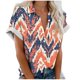thumbnail image 1 of Eres Más Que una Camisa de Puntuación de Prueba Turndown Collar Impreso Blusa, Manga Corta Moda Casual Top, 1 of 5