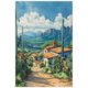 thumbnail image 1 of Lienzo acuarela paisaje costero de Cabo San Lucas, rocas arrecife, playa dorada y casas blancas con tejados naranjas, decoración turística mexicana para sala y dormitorio., 1 of 5