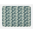 thumbnail image 1 of Ivory and Blue Bath Mat, Garden Art Style Bouquet of Ornate Flowers Illustration, Non-Slip Plush Mat Bathroom Kitchen Laundry Room Decor, 29.5 X 17.5 Inches, Ivory Dark Blue and Slate Blue, Ambesonne, 1 of 2