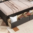 thumbnail image 6 of Harper & Bright Designs L-shaped Corner Bed Twin Size with Bookcases and Drawers, Wood Daybed with Power Outlets and USB Charging Ports, Espresso, 6 of 12