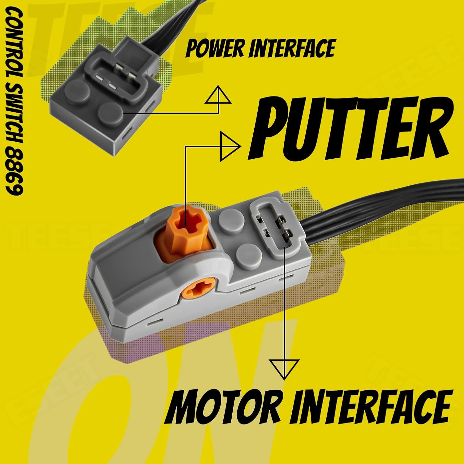 TEESE 4pcs Technic-Motor Set with Motor-Swith-Light-Cable, Battery-Box, Compatible with Technic-Parts