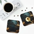 thumbnail image 4 of Saiise Magical Library Butterfly Night Print 4 Pcs Leather Coasters for Drinks Coaster Sets Drink Table Cup Coasters for Living Room Kitchen Coffee Decor-Square, 4 of 6