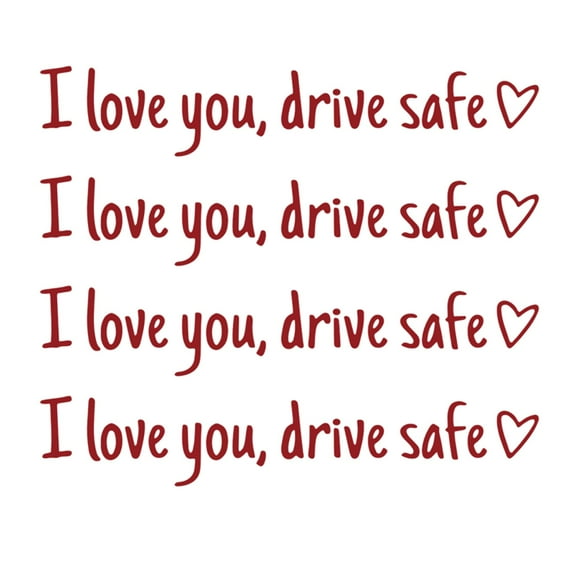 5Pcs I Love You Drive Safe Decal, Uscallm Drive Safe Rearview Mirror Decals Heart-Shaped Sticker I Love You Car Window Vinyl Decoration for Couples Family Friends