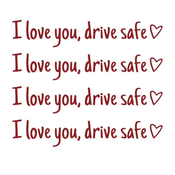 Adhesivo de Espejo Retrovisor Conduco con Seguridad Usted Pegatina de Espejo Retrovisor en Forma de Corazón Inglés