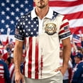 thumbnail image 7 of LTTVQM 250th Anniversary USA Shirt Mens Short Sleeve Flag T-Shirt American Patriotic 4th of July Crew Neck Pullover 4th of July Tops Beige M, 7 of 7