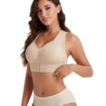 thumbnail image 3 of Xdegoge Posture Corrector Bra for Women Front Closure No Underwire Push Up Khaki Support Bras Seamless Soft Comfy Sports Full Coverage Bralettes L, 3 of 7