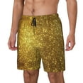 thumbnail image 5 of Mens Swim Trunks Gold Quick Dry Board Shorts with Compression Liner, 5 of 6