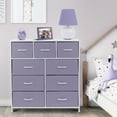 thumbnail image 2 of Table de Chevet Commode 9 Tiroirs Organisateur de Chevet Commode Mobilier pour Chambre et Bureau - Violet, 2 of 2