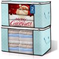 thumbnail image 1 of 90L Large Storage Bags, 2 Pack Clothes Storage Bins Foldable Closet Organizer Storage Containers Storage and Organization (Blue), 1 of 5
