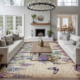 thumbnail image 4 of Purple Flowers Area Rugs Collection 6'x9', Weeping Spring Floral Bicycle Retro Art Non Slip Indoor Rectangle Throw Runner Rug Floor Mat Carpet for Living Room Dining Table Bedroom Nursery, 4 of 9