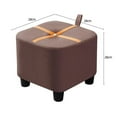 thumbnail image 4 of Small Stool Footstool Comfortable Household Ottoman Simple Foot Rest Doorstep Shoe Changing Stool Low Stool for Patio Bedroom Home Bathroom Brown, 4 of 9
