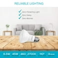 thumbnail image 4 of Luxrite BR20 LED Flood Light Bulb, 6.5W=45W, 2700K Warm White, 460 Lumens, Dimmable, UL Listed, E26 Base 6-Pack, 4 of 8