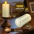 thumbnail image 5 of PChero Rechargeable Blow Out Candles with Remote and Timer, LED Flickering Flameless Candles, Battery Operated Pillar Candles for Christmas Halloween Table Wedding Home Decor, Long Lasting, Set of 4, 5 of 12