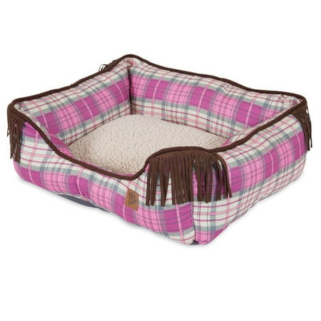- MuttNation Fueled By Miranda Lambert Lambswool Corner Fringe Printed Lounger Bolster Dog Bed