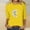 Yellow, variant on Kayannuo Long Sleeve Womens Tops Graphic Tees Women Women's Fashion Printed T-shirt 3/4 Sleeves Blouse Round Neck Casual Tops