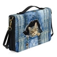thumbnail image 2 of Kuiaobaty Cute Cat Print Bible Cover with Handle, Zippered Bible Carrying Case for Women Men, PU Leather Bible Tote Bag, Bible Book Cover Bible Accessories Christian Gifts, L, 2 of 7