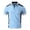 Light Blue, variant on IWRICH Men's Jacquard Textured Short Sleeve Polo Shirts Button up Color Blocking Tops V Neck Casual Summer Basic Tops Light Blue XL