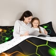 thumbnail image 5 of Homewish Gradient Hexagon Bedding Comforter Set 2pcs for Female Men Adults,Ombre Geometric Honeycomb Twin Comforter Sets Microfiber,Modern Contemporary Abstract Breathable Bedding Set, 5 of 8