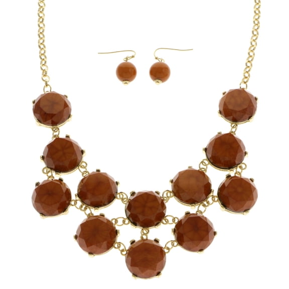 Mi Amore Multiple-Necklace-Set Brown/Gold-Tone