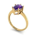 thumbnail image 2 of Solitaire Engagement Ring for Women - 2ct Natural Amethyst in 14K Yellow Gold Promise Ring, 2 of 5