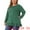 Green, variant on DARING DIVA Women's Plus Casual Long Sleeve Ruffled Hem Blouse 1X Green