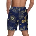 thumbnail image 3 of Kdxio Vintage Golden Butterfly Print Men's Swim Trunks with Compression Liner 7 Inch Inseam Quick Dry Swim Shorts, 3 of 7