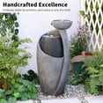 thumbnail image 3 of Outdoor Water Fountain Feature Indoor Garden Large Jar Floor Standing Fountains Waterfall with LED Light & Pump for Home Decor Office Yard Patio Deck Porch, 32 inches,Gray, 3 of 14