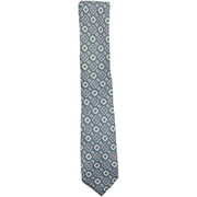 Altea Milano Men's Green / Brown Blue Yellow Diamond Frame Pattern Silk Necktie - One Size