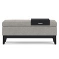 thumbnail image 3 of Oregon 42"W Rectangle Storage Ottoman Bench in Cloud Gray Linen Look Fabric, 3 of 14